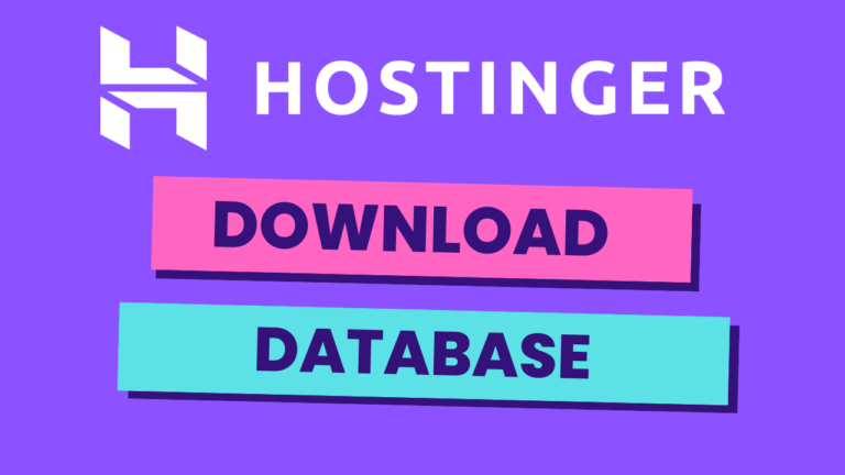 How to Download Database from phpMyAdmin in Hostinger