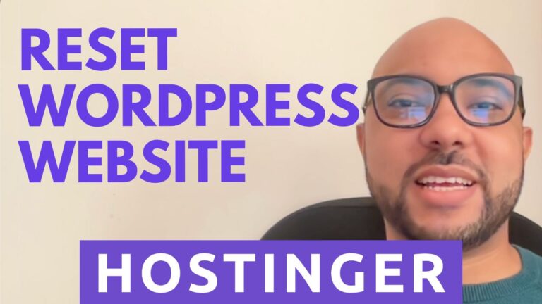 How to Reset WordPress Website in Hostinger