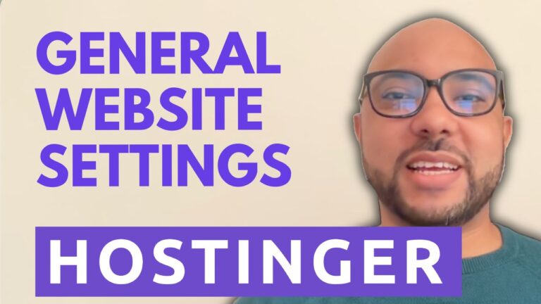 Where to Find the General Website Settings in Hostinger Website Builder ?