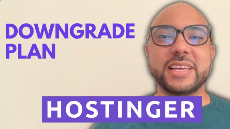 How to Downgrade Hostinger Plan