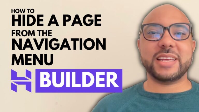 How to Hide a Page From the Navigation Menu in Hostinger Website Builder