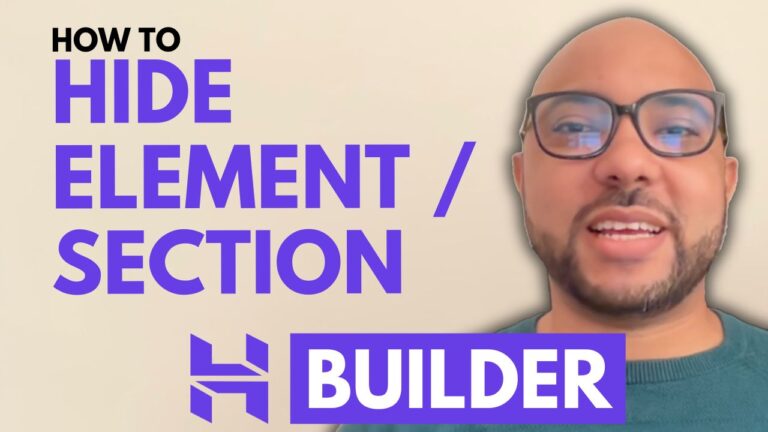 How to Hide an Element/Section in Hostinger Website Builder