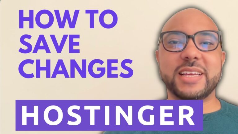 How to Save Changes in Hostinger Website Builder